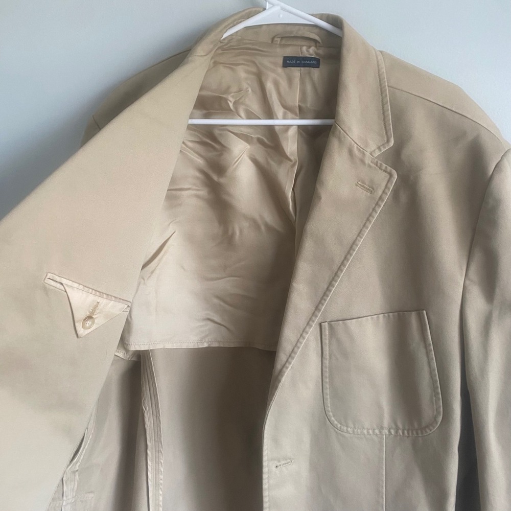 Polo Ralph Lauren Vintage Men's Tan Cotton Blazer Size XL - Picture 6 of 7